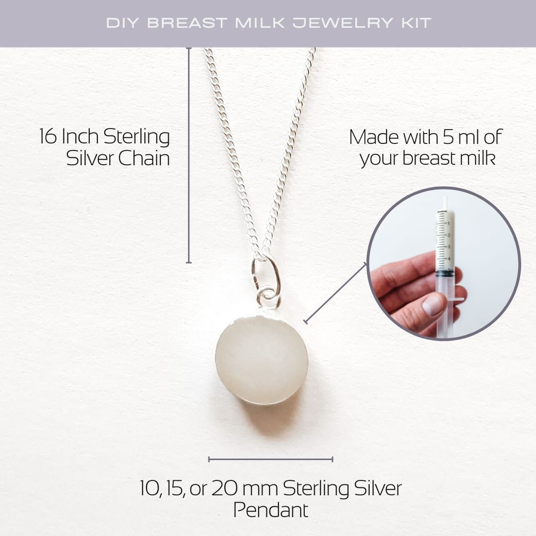 Breast Milk Jewelry DIY Kit. Sterling Silver Necklace for Etsy