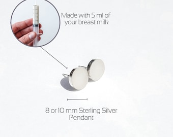 Breast Milk Jewelry DIY Kit. Sterling Silver Necklace and Post Earrings for Breastfeeding Moms. Newborn. Breastmilk Earrings