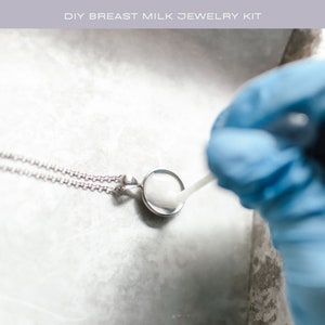 Breast Milk Jewelry DIY Kit. Stainless Steel Keepsake for Breastfeeding
