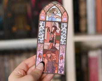 Lilacs & Opalite Stained Glass Bookmark
