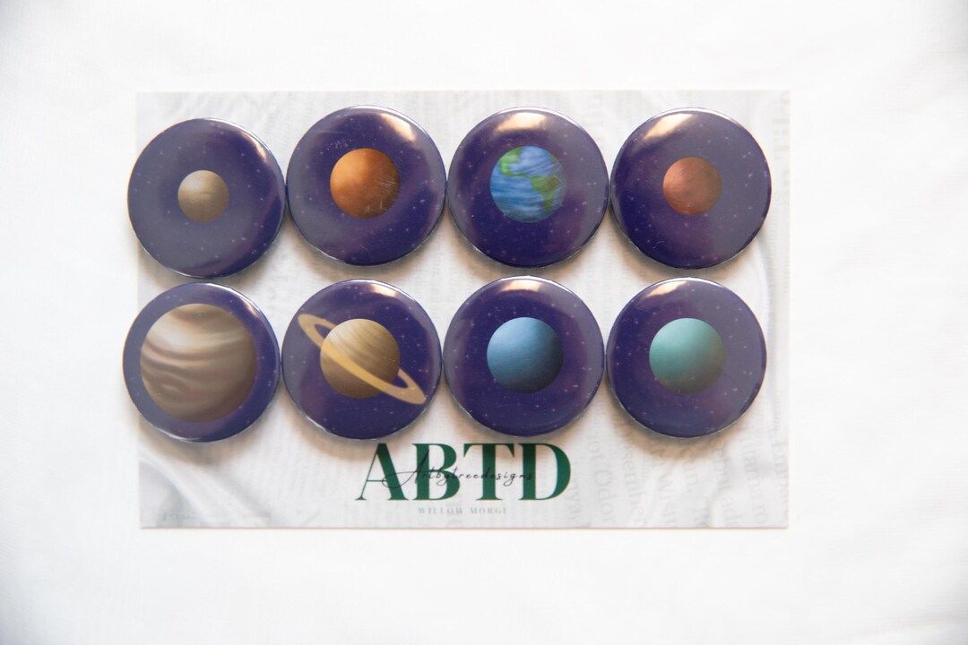 Solar System Button Magnet Set - Etsy