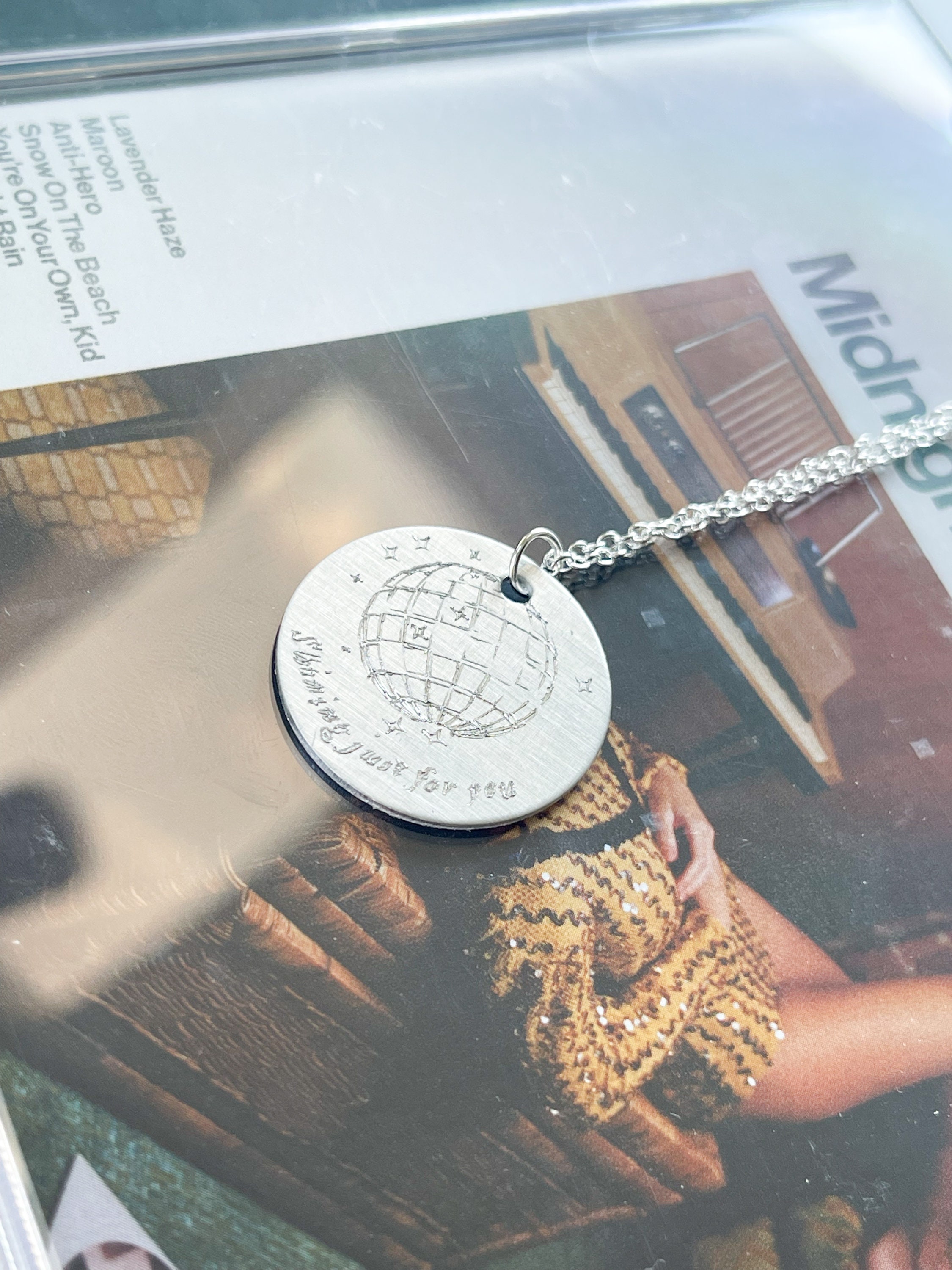 Mirrorball Necklace Etsy