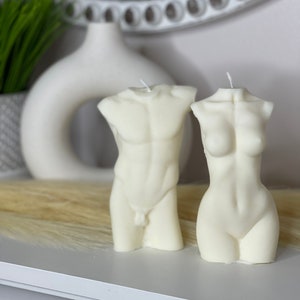 Women and men torso candle