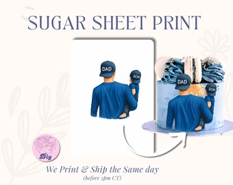 Father's Day Sugar Sheet | Print Edible Cake Topper | Image Round Image frosting icing sheet Father’s Day | Dad daughters | best dad ever