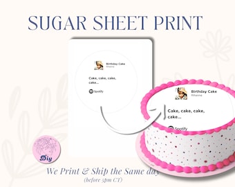 Rihanna Sugar Sheet Print | Edible Cake Topper Image Round | frosting icing sheet  Cheers Let’s make a toast to the birthday girl