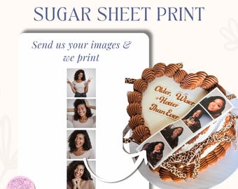 Custom Edible Photo Cake Pictures on frosting Paper, Custom Cupcakes, Photographs Logos Decals, Sugar Sheet Paper Frosing