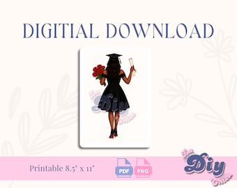 Graduation Girl | Clipart Graduation | Clipart High School College Senior Clipart | Students Graduation print File| Instant Digital DOWNLOAD