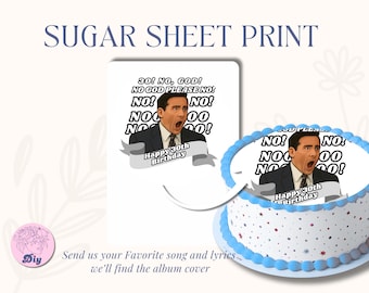 Michael Scott Sugar Sheet Print Edible Cake Topper Image Round Image  tv show frosting icing sheet