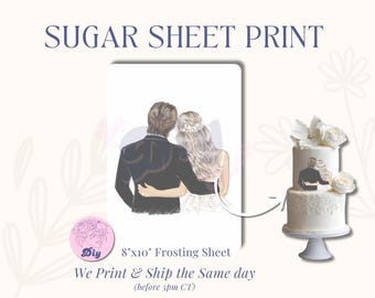 Sugar Sheet Bride and Groom Print