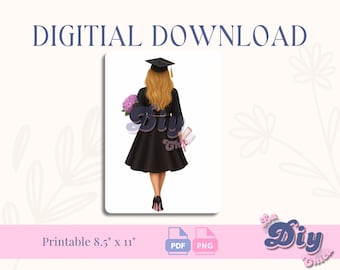 Graduation Girl | Clipart Graduation | Clipart High School College Senior Clipart | Students Graduation print File| Instant Digital DOWNLOAD