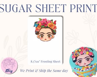 Sugar Sheet Cartoon Frida Kahlo Edible print