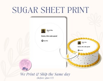 Tyga Sugar Sheet Print | Edible Cake Topper Image Round Image | frosting icing sheet |Rack City | Damn, this cake good