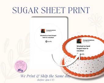 Congratulations Sugar Sheet Print Edible Cake Topper Image Round Image from frosting icing sheet Post Malone