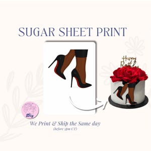Sugar Sheet High heels Print -  Brown skin - Classy elegant shoes cake edible sheet for cake for her
