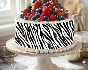 Sugar sheet print Zebra Print safari theme cookies and cakes