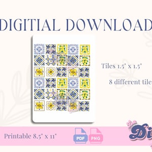 Amalfi Tiles PNG | Italian graphic File| Birthday cake, amalfi style, JPEG pdf | Instant Digital DOWNLOAD