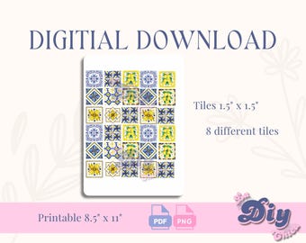 Amalfi Tiles PNG | Italian graphic File| Birthday cake, amalfi style, JPEG pdf | Instant Digital DOWNLOAD