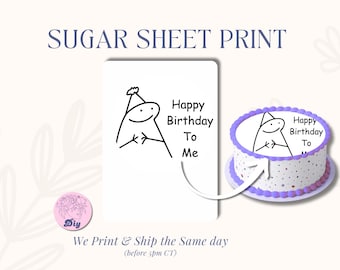 Sugar Sheet Print Stick Figure Meme Birthday Topper | Funny Edible Cake Topper Image | Round Frosting Icing Sheet | Hilarious Birthday Decor