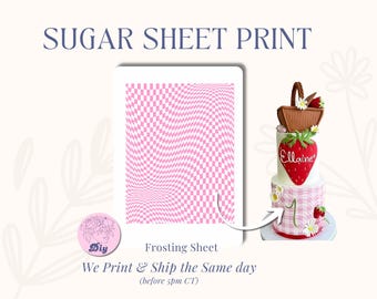 Sugar sheet print Checkerboard tiles summer theme cookies and cakes