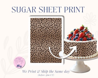Cheetah Print Sugar Sheet – Safari Theme Edible Image for Cakes & Cookies | Animal Print Frosting Sheet for Jungle Parties Birthdays