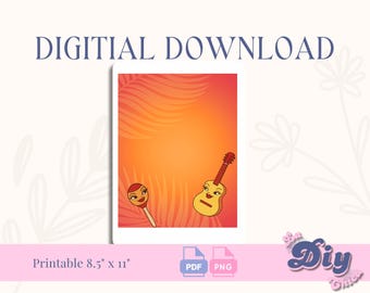 Karol G Tropicoqueta maracas Birthday PNG | Red and orange Background tropical | PNG PDF Printable pdf | Instant Digital Download