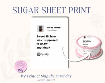 Sweet 16 Sugar Sheet Print Edible Cake Topper Image Round Image from frosting icing sheet We'll never be those kids lyrics Frank