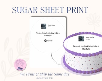Drake Sugar Sheet| Print Edible Cake Topper Image Round Image frosting icing sheet| Pop Style Drake Turned my birthday into a lifestyle