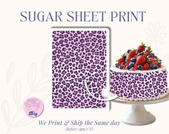 Rainbow Cheetah Print Sugar Sheet –Lisa Frank-Inspired Edible Image for Cakes & Cookies | Colorful Safari Theme Frosting Sheet Birthdays
