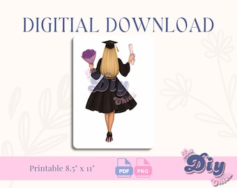 Graduation Girl | Clipart Graduation | Clipart High School College Senior Clipart | Students Graduation print File| Instant Digital DOWNLOAD