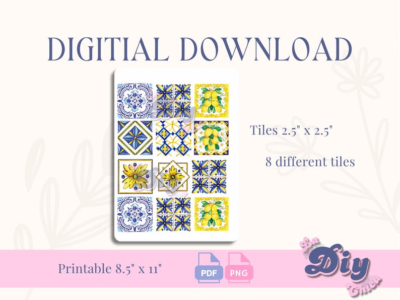 Amalfi Tiles PNG | Italian Graphic File| Birthday Cake, Amalfi Style ...
