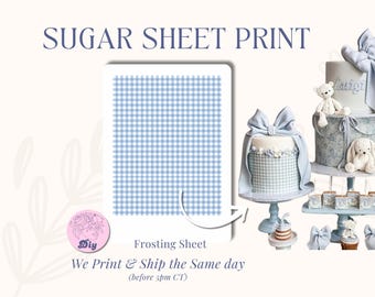 Sugar sheet print Checkerboard tiles summer theme cookies and cakes