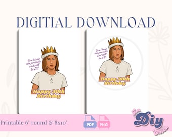 TV Show 30th Birthday Cake topper |  Why God Why? Funny TV Quote PNG Round Printable pdf | Instant Digital Download