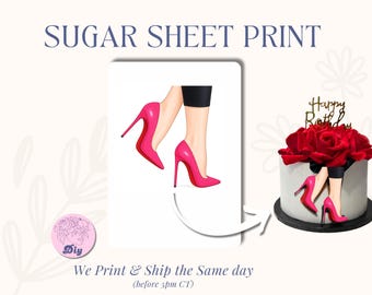 Sugar Sheet High heels Print -  Fair skin - Classy elegant cake edible sheet for cake
