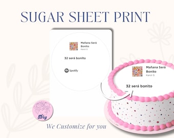 Karol G Sugar Sheet Print | Edible Cake Topper Round Image | frosting icing sheet Mañana Será Bonito custom lyrics letra