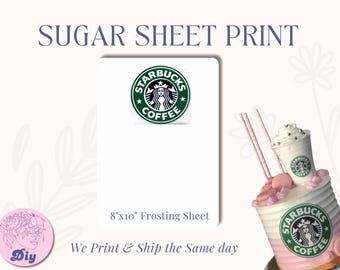 Sugar Sheet Coffee lovers Starbies cake theme