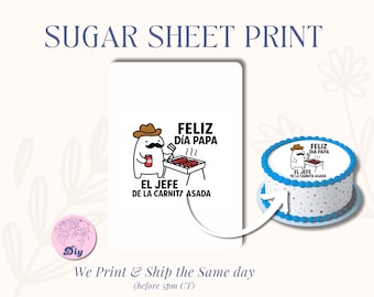 Father's Day Sugar Sheet | Print Edible Cake Topper | Image Round Image frosting icing sheet Father’s Day | Dad daughters | best dad ever
