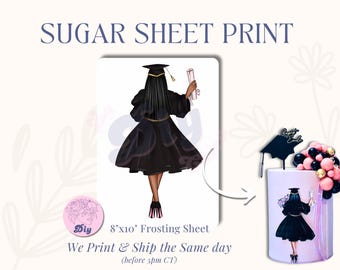 Sugar Sheet Print Girl woman Graduation African American
