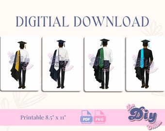 Digital file Class of 2025 PNG | boy's graduation print File| Grad cake for him JPEG pdf Class  2025 Cake Topper | Instant Digital DOWNLOAD