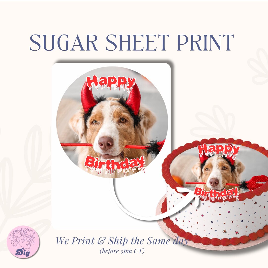 Custom Sugar Sheet Print Edible Cake Topper Image Round Image