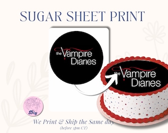 Vampire diary Sugar Sheet Print Edible Cake Topper Image Round Image tv show frosting icing sheet