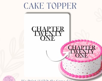 Chapter Age Cake Charm | Custom Glitter or Mirror Topper | Birthday Cake Decoration