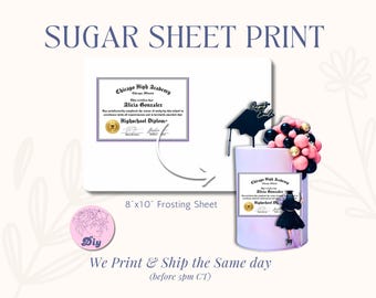 Sugar sheet print Graduation Diploma cookies and cakes 2025 Grad College Highschool Middle School