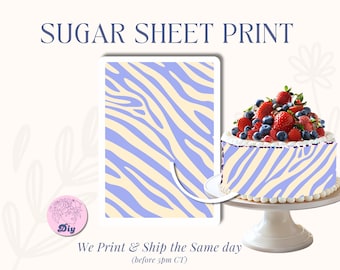 Zebra Print Sugar Sheet – Safari Theme Edible Image for Cakes & Cookies | Animal Print Frosting Sheet Birthdays, Baby Showers Jungle Parties