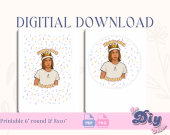 TV Show 30th Birthday Cake topper |  Why God Why? Funny TV Quote PNG Round Printable pdf | Instant Digital Download