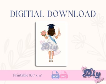 Graduation Girl | Clipart Graduation | Clipart High School College Senior Clipart | Students Graduation print File| Instant Digital DOWNLOAD