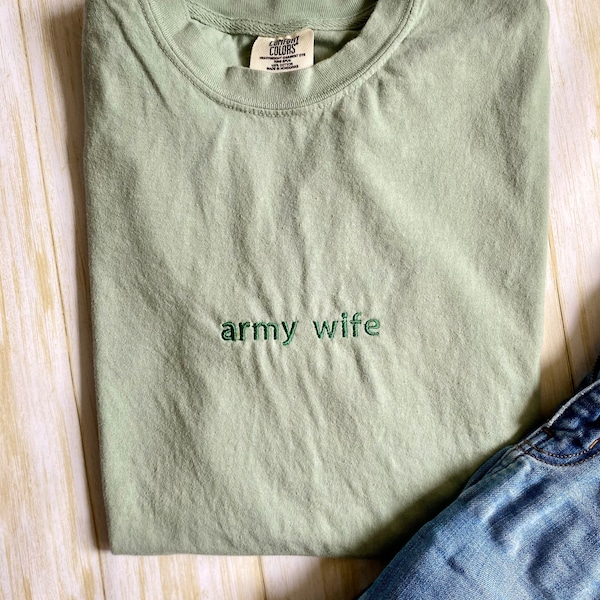 Army Wife Personalized Embroidered T-Shirt
