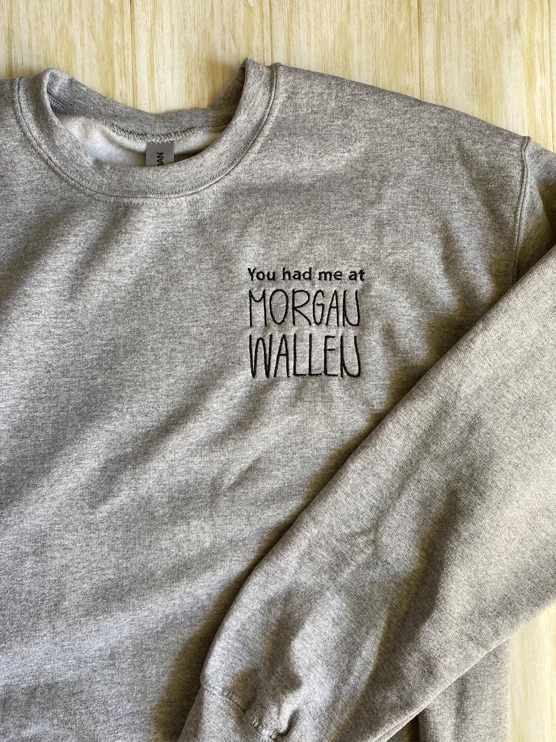 Embroidered Wallen Sweatshirt Etsy