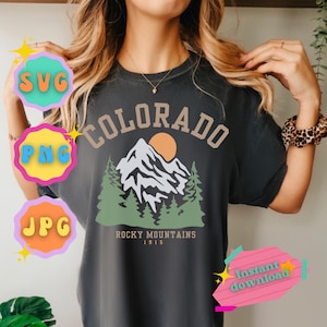 Vintage Montagne Rocciose Colorado - SVG - PNG - File digitale - sublimazione - Cricut - Silhouette - Cameo
