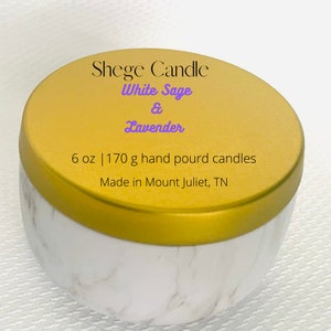 Candles, Scented Candles, White Sage and Lavender Candles, Candle Tins