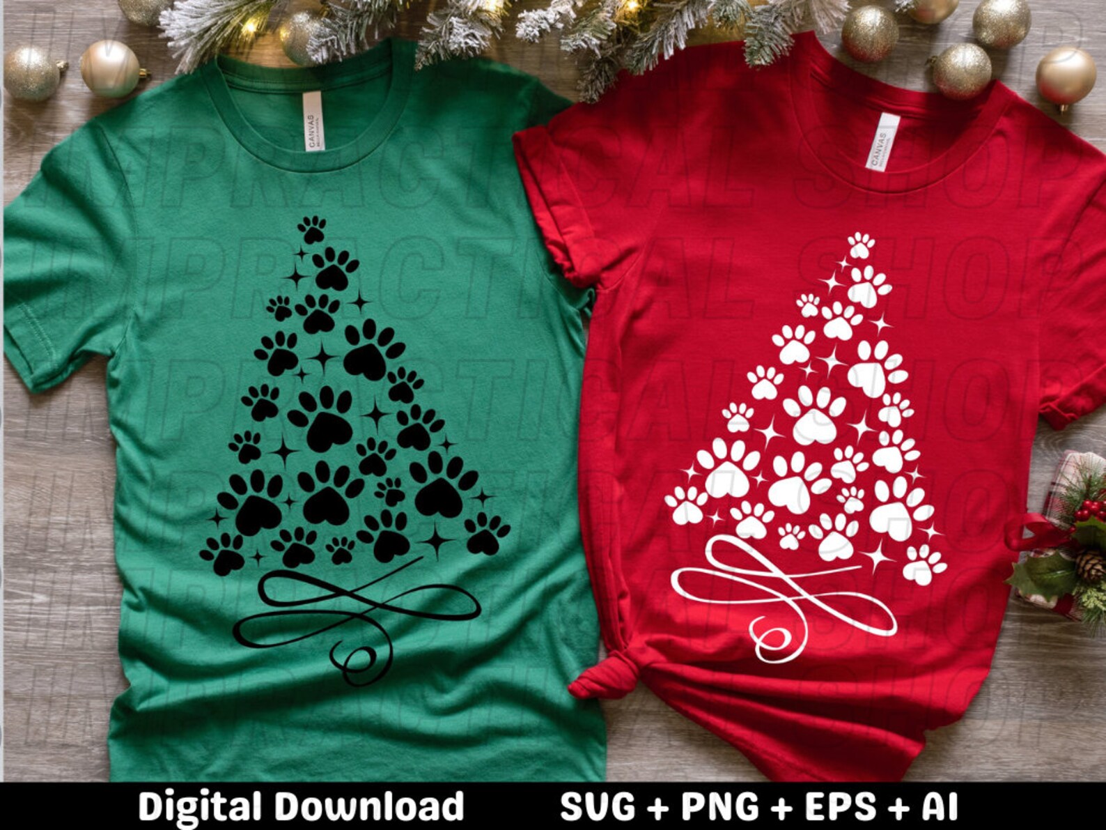 Paw Tree Svg Christmas Cricut Silouhette Be Real Svg Etsy